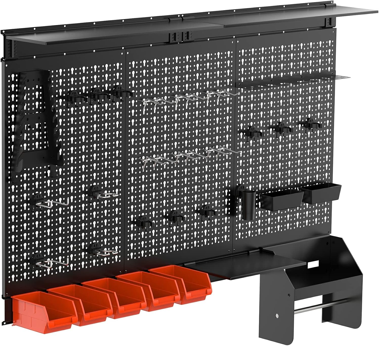 Workshop Tools Board - Metal Pegboard Wall Organizer Panel Kit,