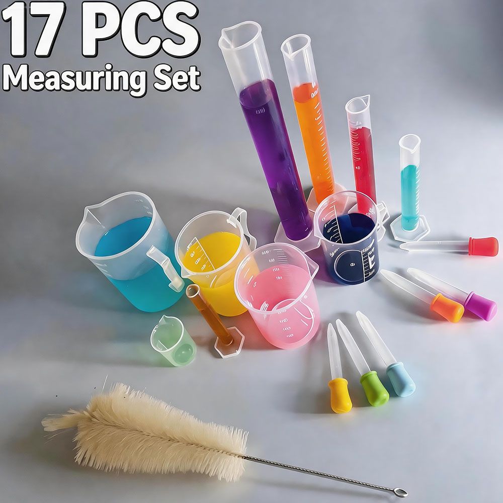 Tools Youtube - 17-Piece Plastic Measuring Cup and Dropper