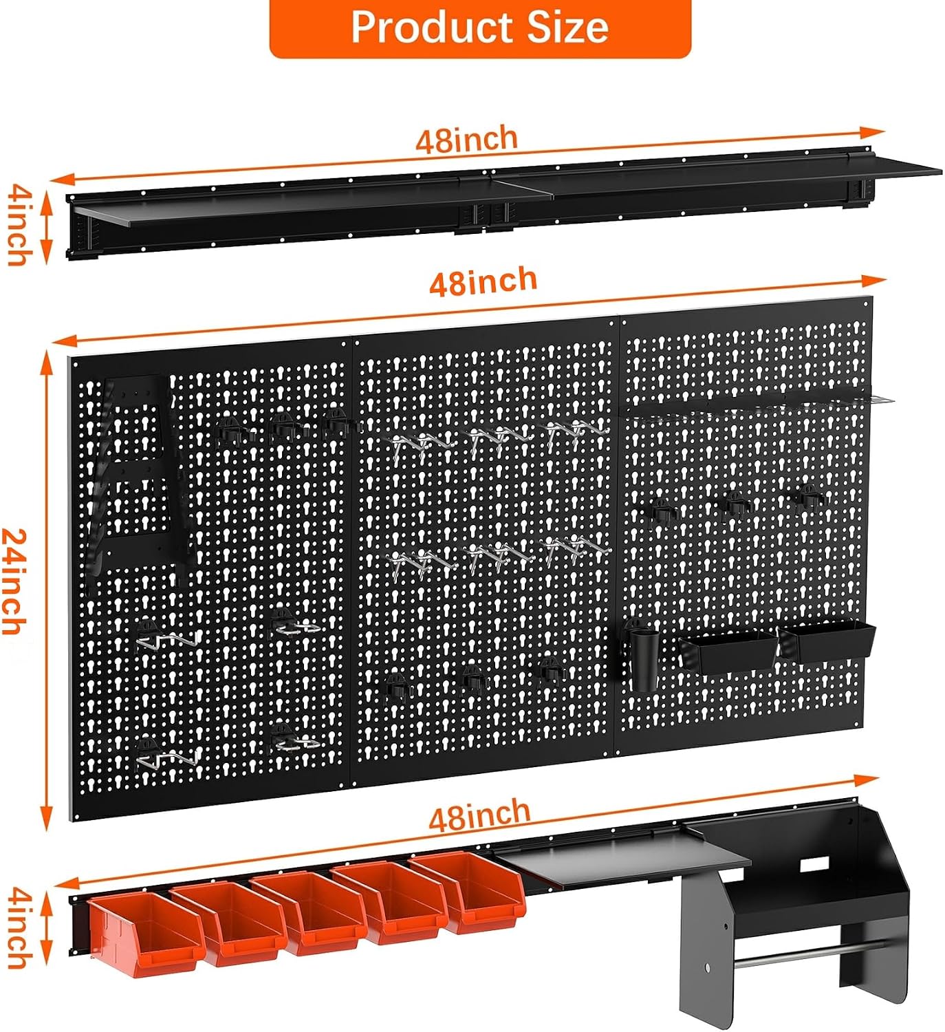 Metal Pegboard Wall Organizer  - Workshop Tools Board ulasan dan harga