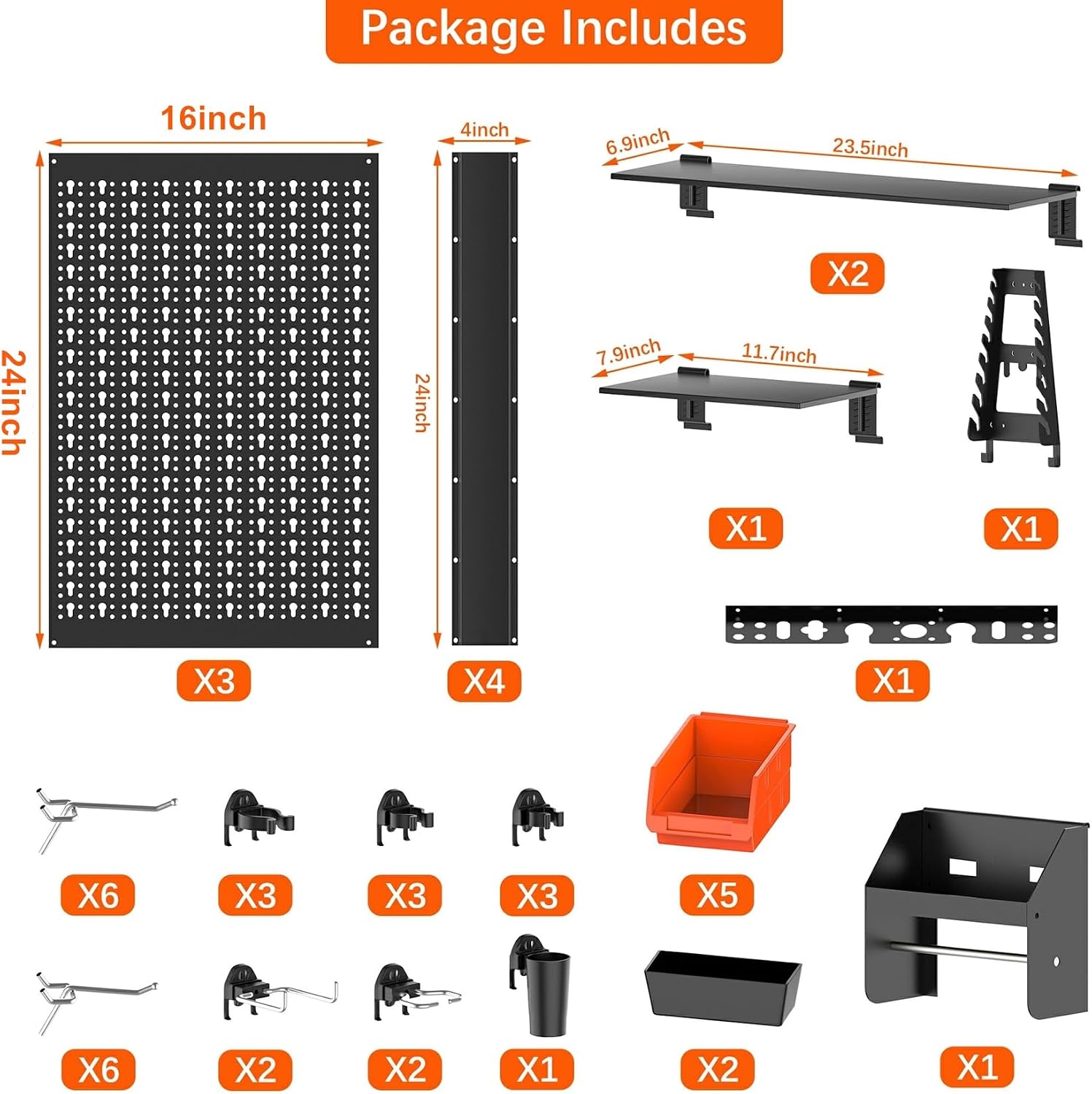 Metal Pegboard Wall Organizer  - Workshop Tools Board ulasan dan harga