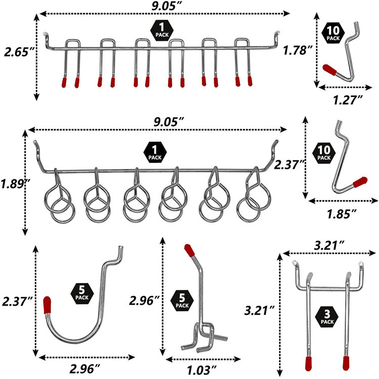 114 Pcs Pegboard Hooks Set Met - Workshop Tools Organizing ulasan dan harga