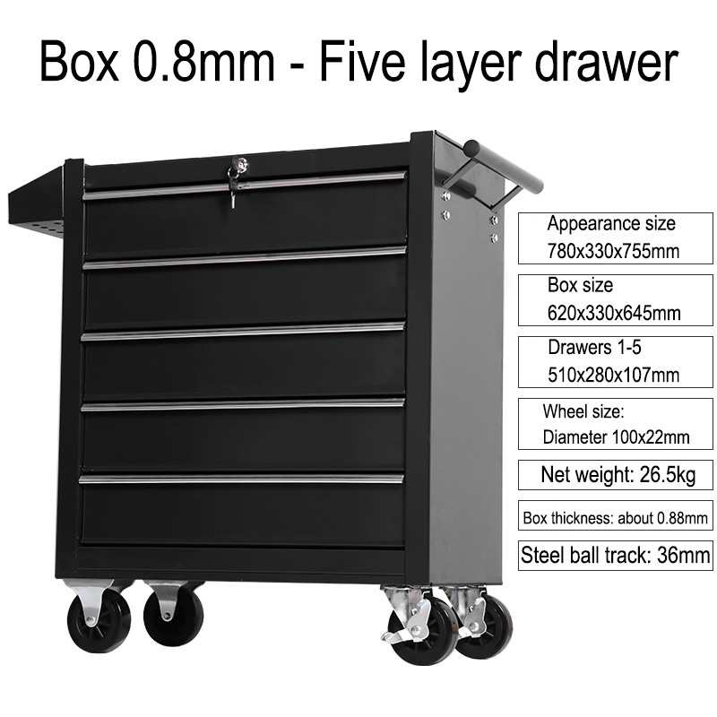5 Drawer Storage Tool Box Trol - Workshop Tools Box ulasan dan harga