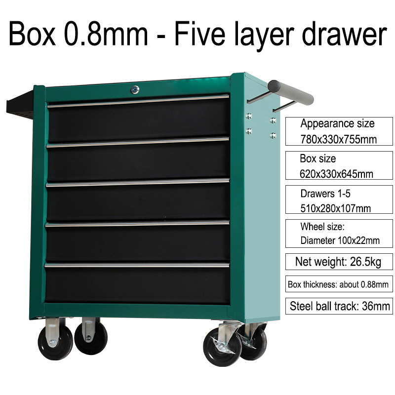 5 Drawer Storage Tool Box Trol - Workshop Tools Box ulasan dan harga