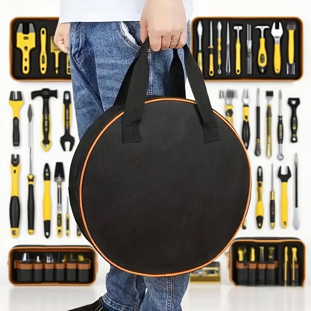 1-Piece Round Tool Storage Bag - Workshop Tools Organizing ulasan dan harga