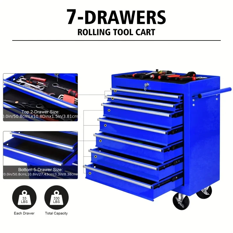 7 Drawers Blue Multifunctional - Tools At Workshop ulasan dan harga